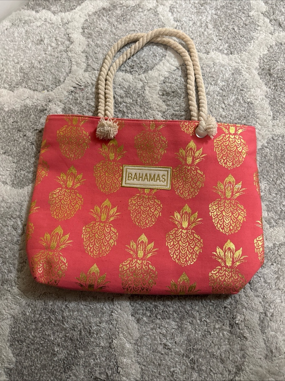 Pink &Gold Bahamas Beach And Tote Zip Up Bag NEW